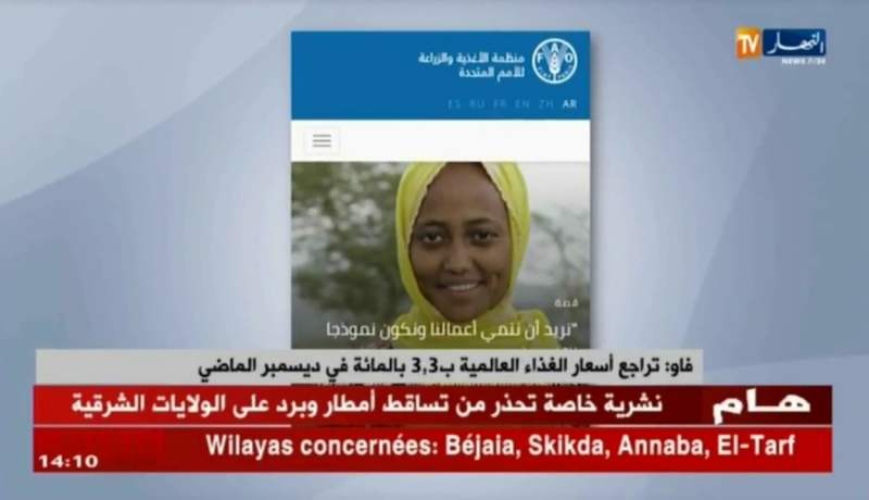 فاو/ تراجع أسعار الغذاء العالمية بـ 3.3 بالمائة في ديسمبر الماضي