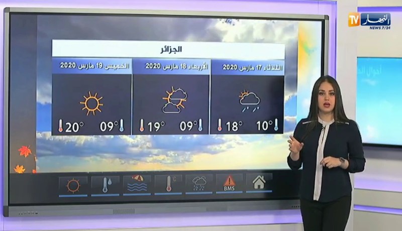 أحوال الطقس/ أمطار رعدية على أغلب المناطق الشمالية للوطن