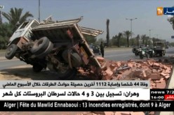 وفاة 44 شخصا وإصابة 1112 آخرين حصيلة حوادث الطرقات خلال الأسبوع الماضي