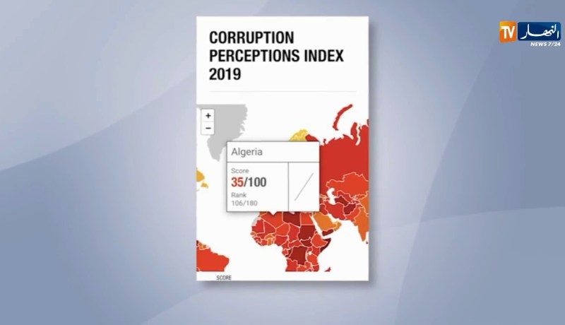 الجزائر تتراجع بمركز واحد مؤشر الفساد العالمي لسنة 2019