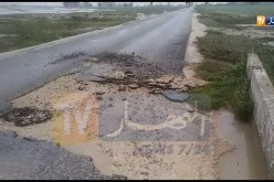 أم البواقي: الامطار الرعدية تسببت في أضرار بالطريق البلدي المؤدي إلى الطريق الوطني رقم 99