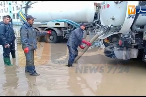 عملية امتصاص المياه في حي النصر 150مسكن ببلدية الحجار مزالت متواصلة إلى حد الآن