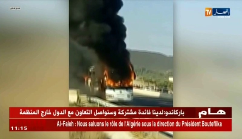 إحتراق حافلة وفاق سطيف دون أضرار بشرية