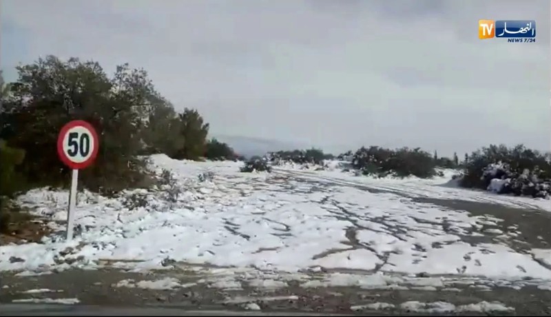 سيدي بلعباس: جبال الضاية تكتسي الحلة البيضاء