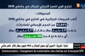 تراجع قوّي للعجز التجاري للجزائر في جانفي 2018