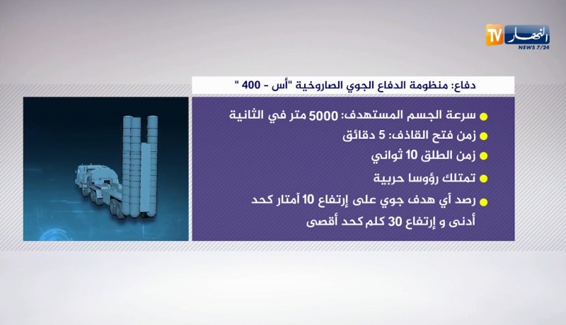 دفاع/ منظومة الدفاع الجوي الصاروخية “أس – 400”
