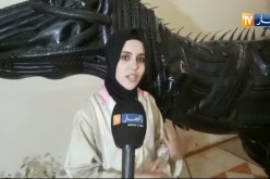 سيدي بلعباس: متخرجة من “معهد الفنون التشكيلية” حولت عجلات السيارات إلى ديناسور