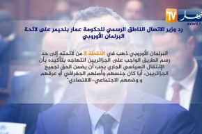 رد وزير الإتصال الناطق الرسمي للحكومة “عمار بلحيمر” على لائحة البرلمان الأوروبي