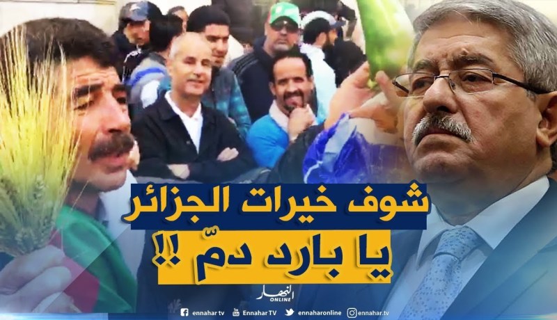شاهد.. مواطن يستقبل أويحيى “بالطرشي والقمح”..” شوف يا أويحيى خيرات الجزائر !!!