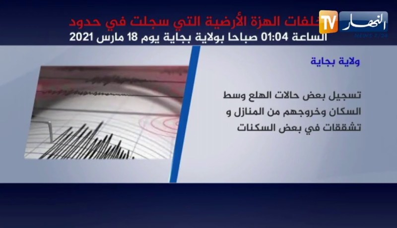 مخلفات الهزة الأرضية بولاية بجاية والولايات المجاورة