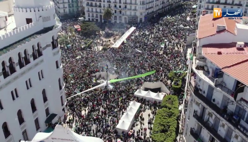 مشاهد من السماء لمسيرة الجمعة السادسة بالعاصمة
