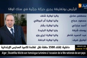 الرئيس بوتفليقة يجري حركة جزئية في سلك الولاة