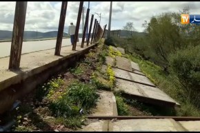 سكيكدة: إنهيار جزئي للسياج الإسمنتي لخط السكة الحديدية رمضان جمال _ عزابة