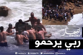 “شاهد لحظة إخراج جثة الغريق بشاطئ بوهارون وسط هتافات “الله أكبر