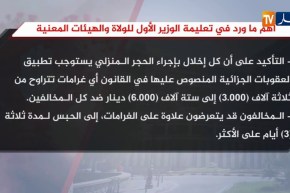 أهم ما ورد في تعليمة الوزير الأول للولاة والهيئات المعنية