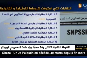 النقابات التي استوفت شروطها التمثيلية والقانونية ..!