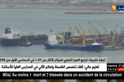 تجارة خارجية/ تراجع العجز التجاري للجزائر لأكثر من 47 % في السداسي الأول من 2018
