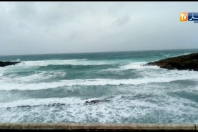 الطارف/ خلو الشارع الرئيسي من الحركة تخوفا من إنتقال الأمواج إليه و بداية إنسداد الطرق الان بالقالة