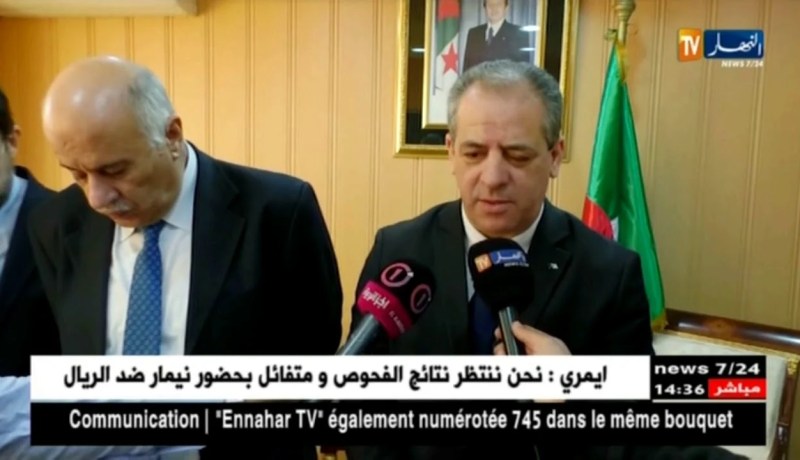 وزير الشباب والرياضة الهادي ولد علي يستقبل نظيره الفلسطيني “جبريل الرجوب”