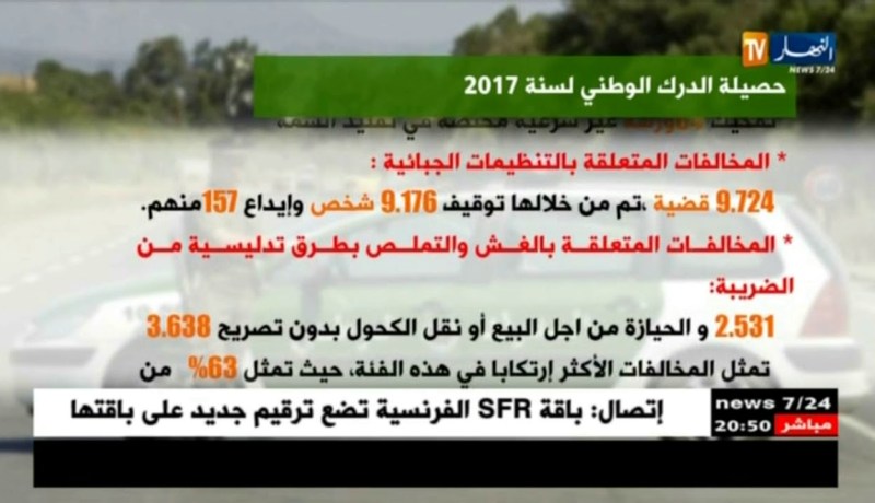 هذه هي حصيلة الدرك الوطني لسنة 2017