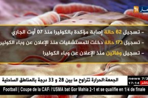 صحة: إستقرار في الوضعية الصحية للمرضى.. تحكم في وباء الكوليرا والأسباب مجهولة