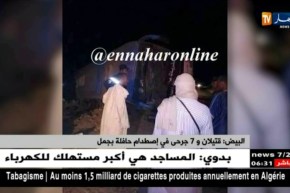 البيض: قتيلان و 7 جرحى في إصطدام حافلة بجمل