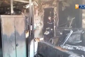 شاهد لحظة إندلاع حريق بمستشفى الأم والطفل بالوادي