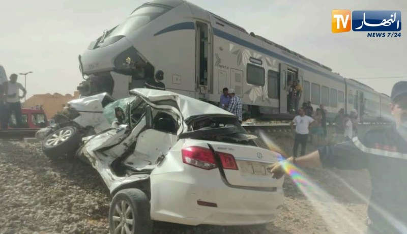 النعامة: وفـ.ـاة شخصين في حـ.ـادث إصطدام قطار كوراديا بسيارة سياحية