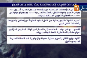 الإجراءات التي تم إتخاذها لإعادة بعث نشاط مركب الحجار