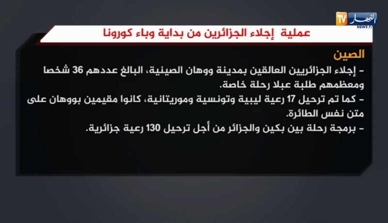 هذه عمليات إجلاء الرعايا الجزائريين العالقين بمختلف دول العالم من إنتشار وباء “كورونا”