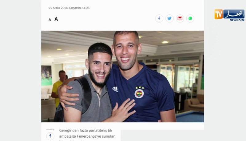 إدارة فنربخشة تخطط للتخلص من الثنائي بن زية وسليماني