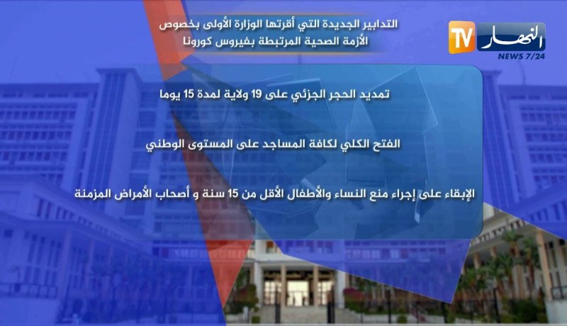 التدابير الجديدة التي أقرتها الوزارة الأولى بخصوص الازمة الصحية المرتبطة بفيروس كورونا