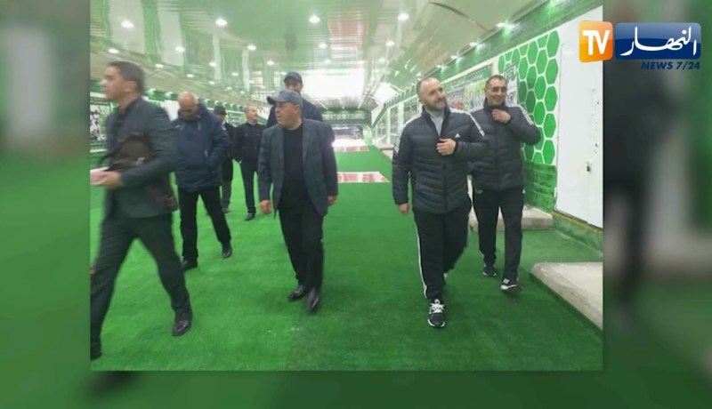 بلماضي يتفقد ملعب 5 جويلية مباشرة بعد حلوله بأرض الوطن