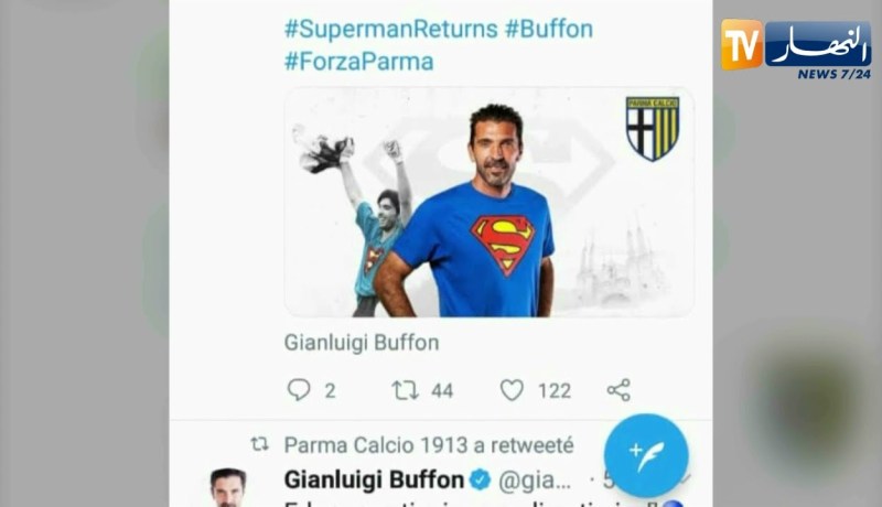 بوفون يعود رسميا إلى ناديه بارما الإيطالي