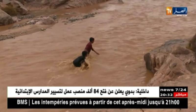 تمنراست: عشريني وفتاتين بواد تينغاكلي بعد إرتفاع منسوب مياهه