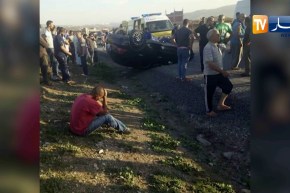 قسنطينة: وفاة شخص في حادث إنحراف سيارة وإنقلابها بالطريق الوطني رقم 27