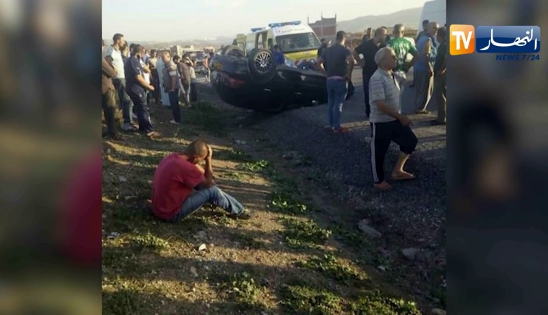 قسنطينة: وفاة شخص في حادث إنحراف سيارة وإنقلابها بالطريق الوطني رقم 27