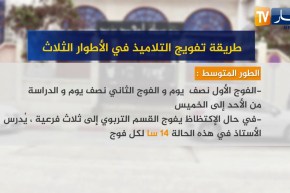 طريقة تفويج التلاميذ في الأطوار الثلاث