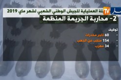 الحصيلة العمالياتية للجيش الوطني الشعبي لشهر ماي 2019