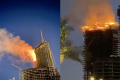 بالفيديو … السعودية تستفيق على حريق هائل في برج جدة