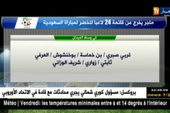هذه هي قائمة اللاّعبين المعنيين بودّية الخضر أمام السعودية