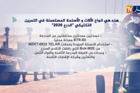 هذه هي أنواع الألات والأسلحة المستعملة في التمرين التكتيكي الدرع 2020