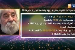 شخصيات ثقافية وفنية بارزة وافتها المنية عام  2019