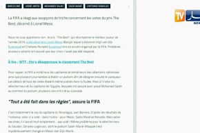 الفيفا ينفي تزوير تصويت مسابقة  THE BEST لصالح ميسي