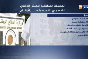 الحصيلة العملياتية للجيش الوطني الشعبي لشهر سبتمبر.. بالأرقام