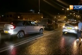 حادث مرور على المباشر بالرويسو بسبب الأمطار المتهاطلة على العاصمة