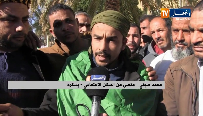 بسكرة: مواطنوا بلدية ليوة يعتصمون أمام مقر دائرة أورلال