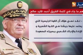 أهم ما جاء في كلمة الفريق أحمد قايد صالح