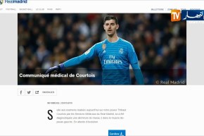 ريال مدريد يعلن إصابة حارسه البلجيكي تيبو كورتوا