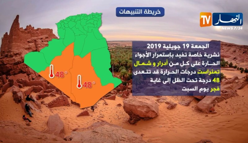 نسبة رطوبة عالية على السواحل تتعدى  70%
